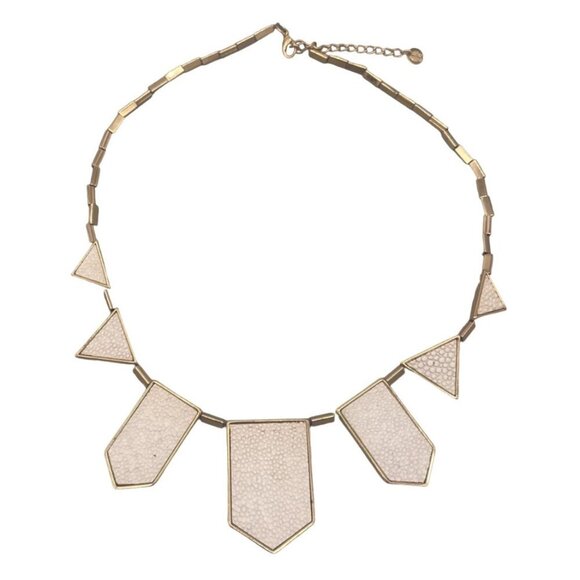 House of Harlow Jewelry - House of Harlow Stingray Leather Geometric Five Station Necklace Gold Tone